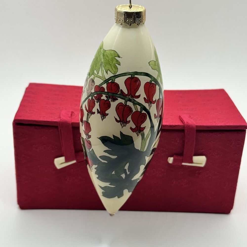 VTG 1999 FIGI Inside Art Anna's Hummingbird Reverse Painted Glass Ornament Box